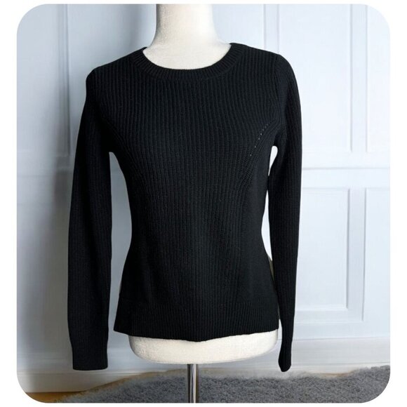 Club Monaco Black Ivory Wool Angora Blend Sweater Mixed Media Women's Size XS - Picture 1 of 9